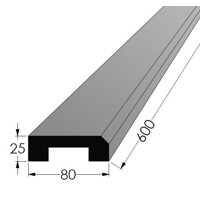 Prah O BK 600x80 x 25 (s drážkou)